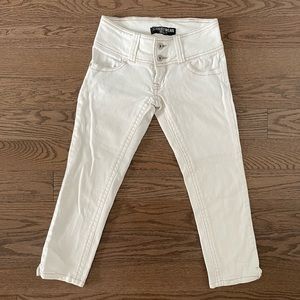 Y2K Vintage White Denim Low Rise Cropped Capri Jeans